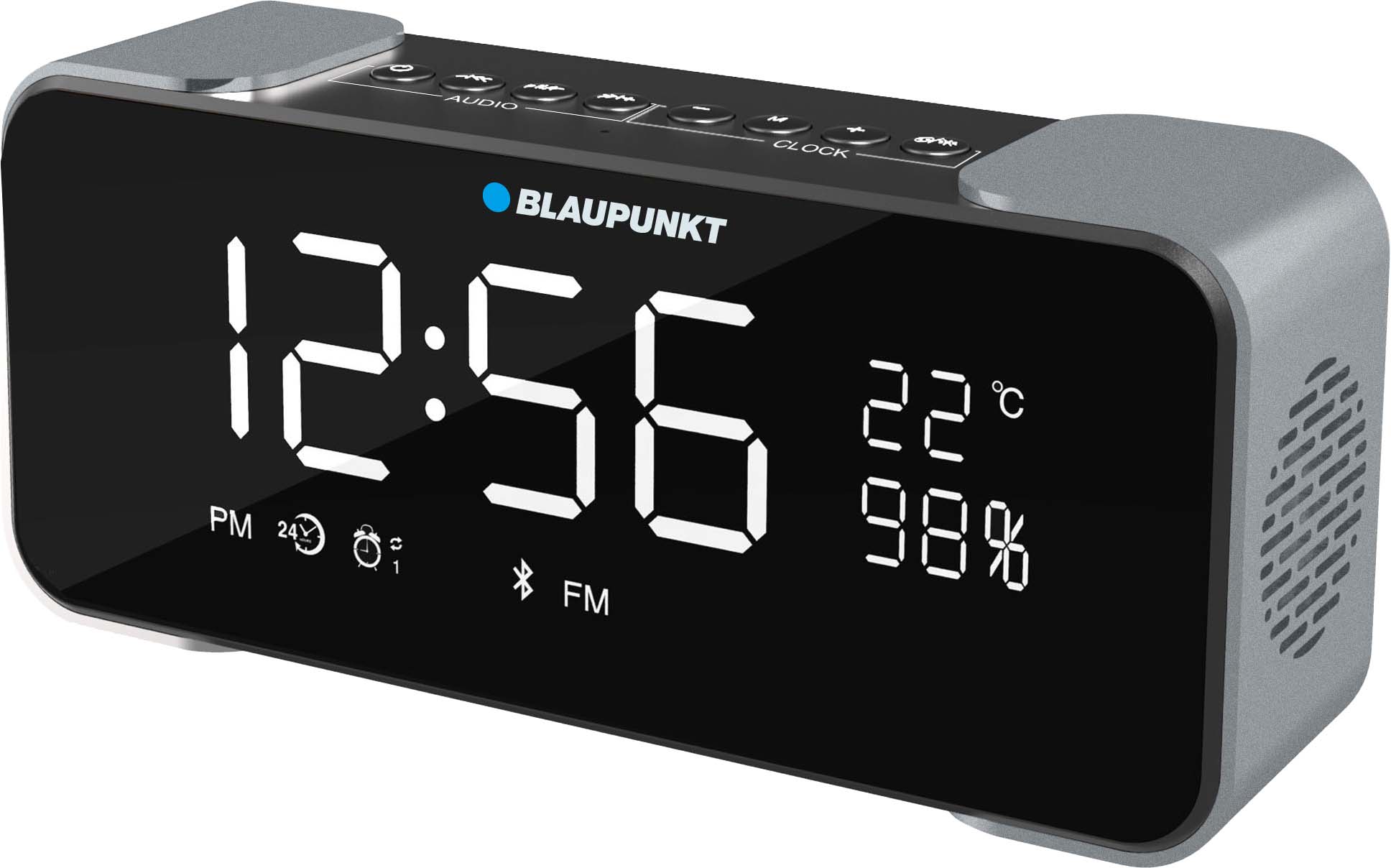 Blaupunkt Blp2400 Radio Despertador Digital Con Bluetooth ( Sd, Aux In, Fm)  Altavoz Inalámbrico, Micrónfono, Función Manos Libres, Batería 2200m Ah,  Alarma