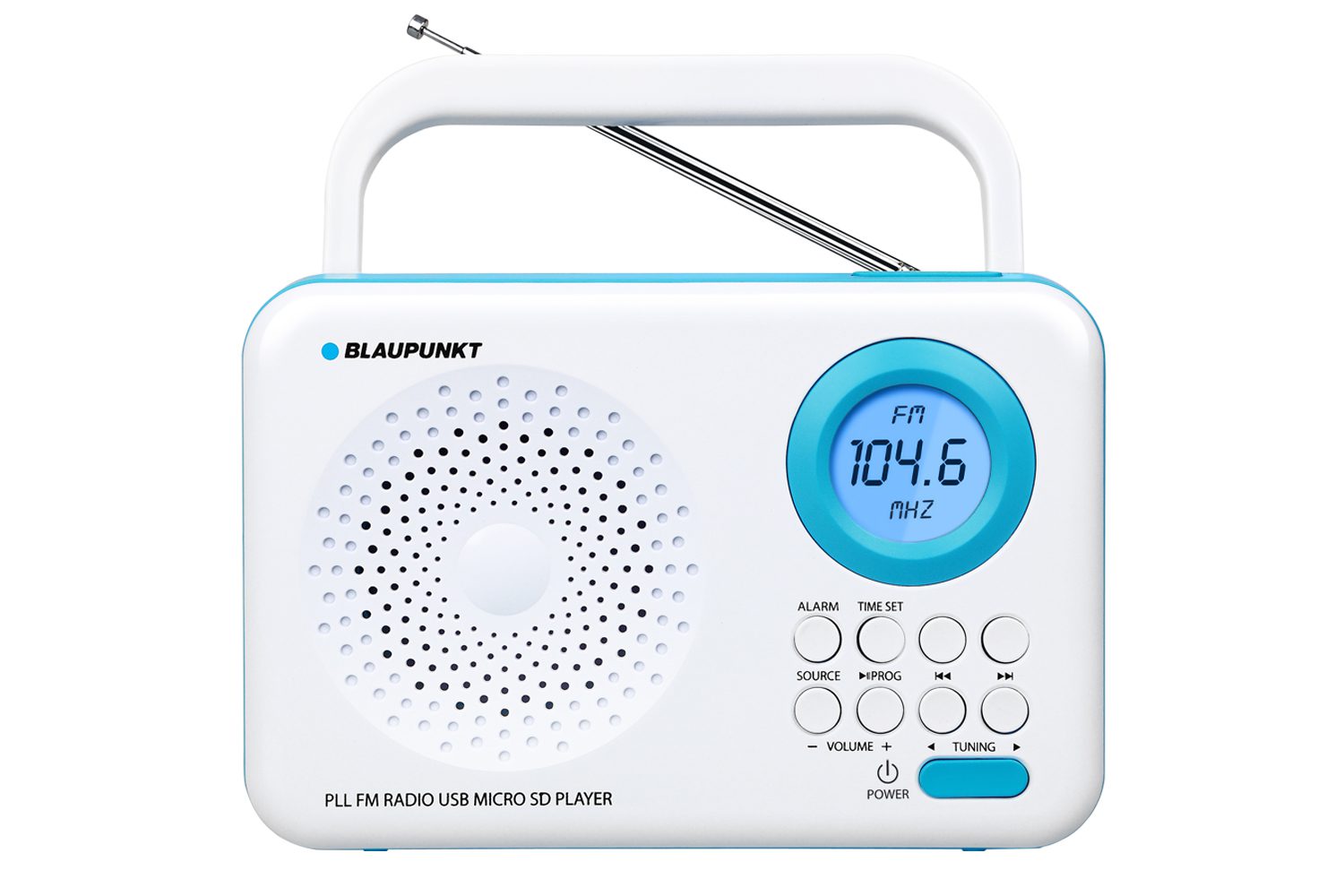 Blaupunkt Blp2400 Radio Despertador Digital Con Bluetooth ( Sd, Aux In, Fm)  Altavoz Inalámbrico, Micrónfono, Función Manos Libres, Batería 2200m Ah,  Alarma